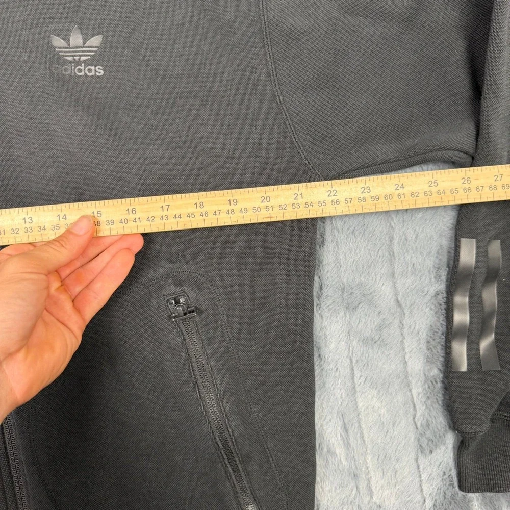 Adidas Originals Mens Full Zip Bomber Sweatshirt Black Trefoil BK0520 Medium